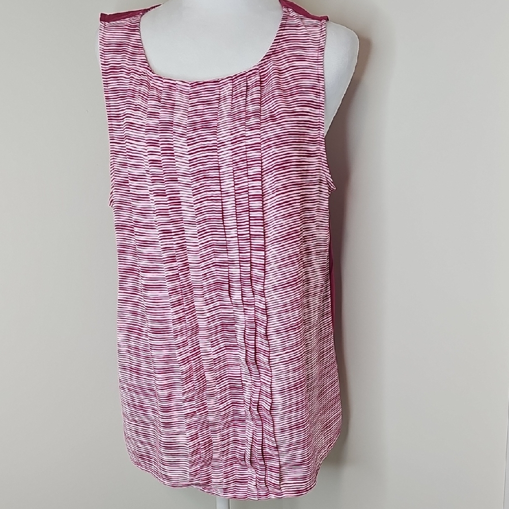 Elle Sleeveless Striped Pink Blouse